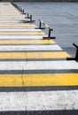 Pedestrian crossing near the parking lots vertical Royalty Free Stock Photo