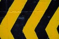 Pedestrian crossing near the parking lots, white and yellow stripes