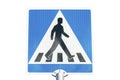 Pedestrian crossing road sign isolated on white background Royalty Free Stock Photo