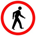 Pedestrian Crossing Road Sign,Vector Illustration, Isolate On White Background Label. EPS10 Royalty Free Stock Photo