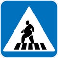 Pedestrian crossing warning road icon