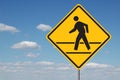 Pedestrian Crossing Sign with Clouds Royalty Free Stock Photo