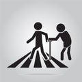 Pedestrian crossing sign, elderly crossing road sign Royalty Free Stock Photo