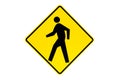 Pedestrian crossing sign isolated