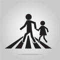 Pedestrian crossing sign, school road sign Royalty Free Stock Photo