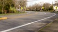 Pedestrian crossing signs on a residential street Royalty Free Stock Photo