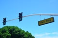 Pedestrian Crossing with Stop Light in Manila, Philippines Royalty Free Stock Photo