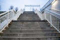 Pedestrian crossing in a tunnel, view of the steps from below when exiting Royalty Free Stock Photo
