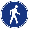 Pedestrian Crossing Warning Road Sign,Vector Illustration, Isolate On White Background Label. EPS10 Royalty Free Stock Photo