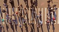 Pedestrian crosswalk crossing top view