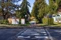 Pedestrian Crosswalk at Residential neighborhood Street in Modern City Suburbs Royalty Free Stock Photo