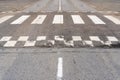 Pedestrian crosswalk with a safety ramp Royalty Free Stock Photo