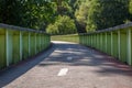 Pedestrian and cycle eco path, with a steel barrier bridge