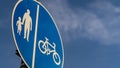 Pedestrian and Cyclist shared path sign Royalty Free Stock Photo