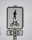 Pedestrian and Cyclist Shared Path Sign Royalty Free Stock Photo