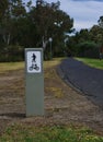 Pedestrian and cyclist shared path sign Royalty Free Stock Photo