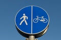 Pedestrian cyclist sign Royalty Free Stock Photo