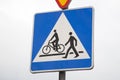Pedestrian and Cyclist Sign Royalty Free Stock Photo