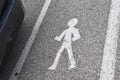 Pedestrian floor marking - road safety