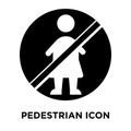 Pedestrian icon vector isolated on white background, logo concept of Pedestrian sign on transparent background, black filled Royalty Free Stock Photo