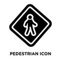 Pedestrian icon vector isolated on white background, logo concept of Pedestrian sign on transparent background, black filled Royalty Free Stock Photo