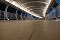 The pedestrian overpass connecting 2 buildings