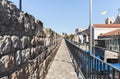 Pedestrian part of the city wall near the Jaffa Gate in old city of Jerusalem, Israel