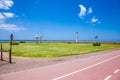 Pedestrian part of the Matorral beach and itÃÂ´s light house