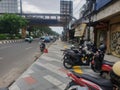 Pedestrian path blocked by Motor Cycles