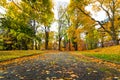 Pedestrian Path in Canada in the Fall Royalty Free Stock Photo