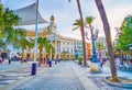 The pedestrian Plaza de San Juan de Dios in Cadiz, Spain Royalty Free Stock Photo