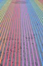 Pedestrian rainbow crosswalk in Castro neighbourhood, San Francisco