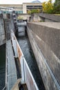 A Pedestrian Ramp Crosses the Fishway at the Bonneville Dam, Washington, USA Royalty Free Stock Photo