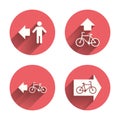 Pedestrian road icon. Bicycle path trail sign Royalty Free Stock Photo