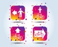 Pedestrian road icon. Bicycle path trail sign. Royalty Free Stock Photo