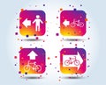 Pedestrian road icon. Bicycle path trail sign. Royalty Free Stock Photo