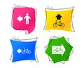 Pedestrian road icon. Bicycle path trail sign. Vector Royalty Free Stock Photo