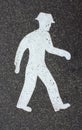 Pedestrian sign on asphalt way Royalty Free Stock Photo