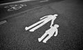 Pedestrian sign on the pavement/sid Royalty Free Stock Photo