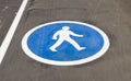 Pedestrian sign on the pavement Royalty Free Stock Photo