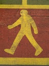 Pedestrian sign in road