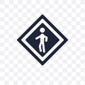 Pedestrian sign transparent icon. Pedestrian sign symbol design