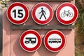 Pedestrian, Speed Bike, Caravan, Bus and Coach Prohibition Traffic Sign