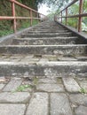 Pedestrian stairs in an old tourist area
