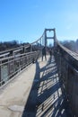 The pedestrian steel bridge Innsteg in Passau, Bavaria, Germany. Royalty Free Stock Photo