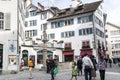 pedestrian street in aldstadt old town of zurich city switzerland Royalty Free Stock Photo