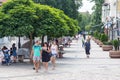 Pedestrian street in the Bulgarian town of Karlovo