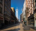 Pedestrian street in Downtown with Torre Latinoamericana on background - Mexico City, Mexico Royalty Free Stock Photo