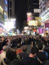 Pedestrian Street at night in Mongkok, Hong Kong Royalty Free Stock Photo