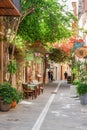 Pedestrian street in the old town of Rethymno in Crete Greece Royalty Free Stock Photo